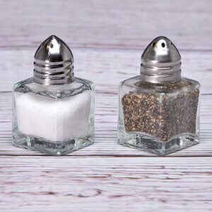 1" Cube Salt and Pepper Shaker Set (filled)