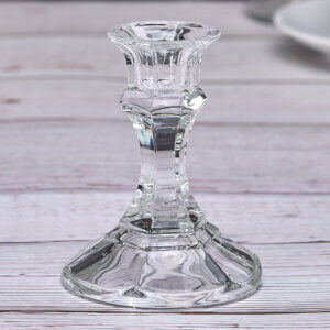 5" Glass Candle Stick Holder