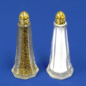 Salt and Pepper Shakers - Gold Top (filled)