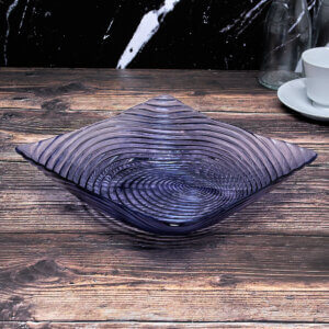 10" Square Violet Swirl Bowl