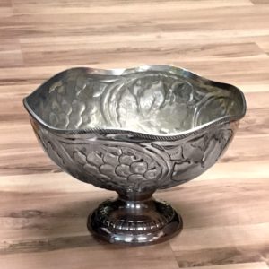 10" Ornate Grape Design Silver Bowl