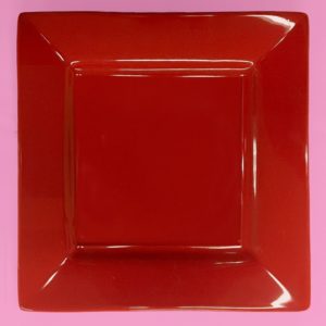 12" Square Base Plate - "Love" Red China