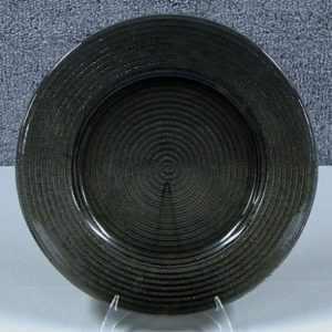 12" Swirl Ebony Glass Charger Plate