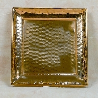 13" Square Hammered Copper Tray