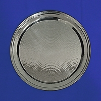 14" Round Hammered Polished Stainless Tray