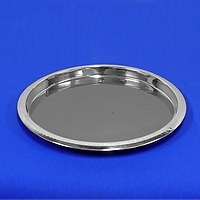 14" Round Polished Stainless Bar Service Tray