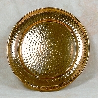 15" Round Hammered Copper Tray