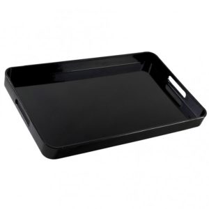 19.25" x 11.75" Rectanguar Black Lacquer Tray *NOT FOOD SAFE*