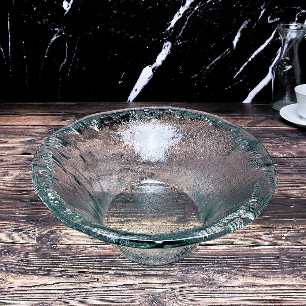 22" x 16" Oval Eco Recycled Glass Bowl