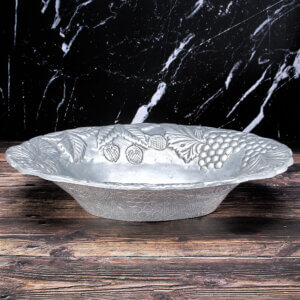 23 in. Oval Polished Aluminum Bowl