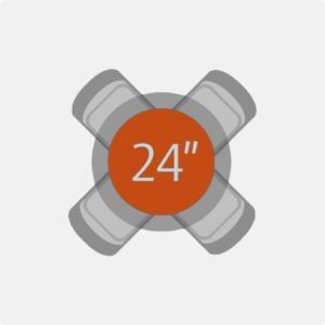 24" rd. Stand-up Cocktail Table / 42" Height