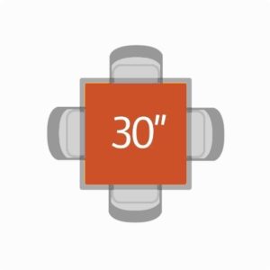 30" Square Pedestal Sit-down Table/30" Height