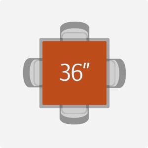 36" Square Pedestal Sit-down Table/30" Height