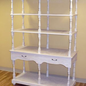 4' Back Bar Shelf Unit - White Wash