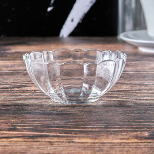 4" Glass Scalloped Bowl