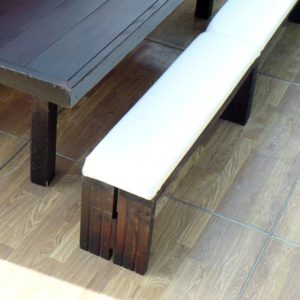 4' Tuscan Bench w/ White Cushion