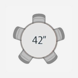 42" Round Table / White Laminate (seats 4-6)
