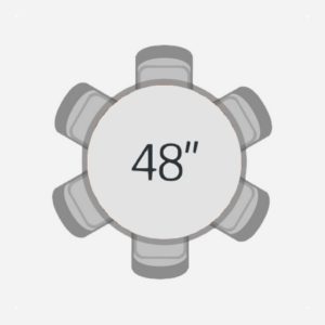 48" Round Table / White Laminate (seats 6-8)