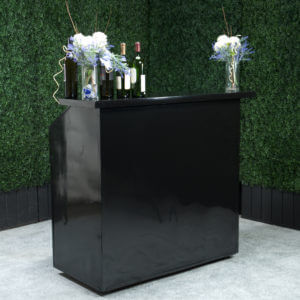 4' Black Formica Bar w/ Speed Rack and Sink