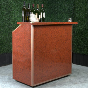 4' Burlwood Bar w/ Sink & Speed Rack
