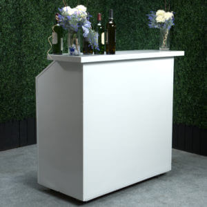 4' White Formica Bar with Speed Rack & Sink