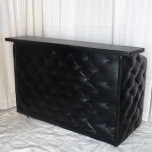5 1/2' Tufted Black Leather Bar w/ Sink