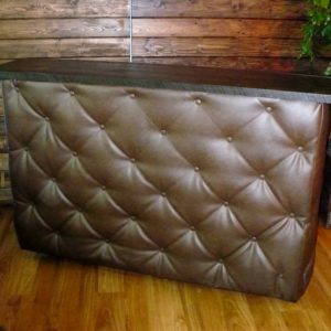 5 1/2' Tufted Espresso Leather Bar w/ Sink