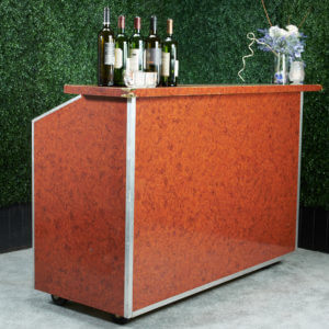 5' Burlwood Bar w/ Speed Racks and Sink