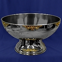 5 gal. Stainless Punch / Buffet Bowl w/ Gold Accent