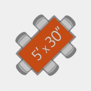 5' x 30" Banquet Table (seats 6)