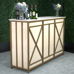 5 ½' Bar - White Wash & Wrought Iron