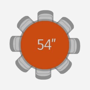 54" Round Table w/ Umbrella Hole (seats 7-9)