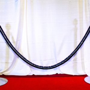 6' 6" Black Vinyl Aisle Rope w/ Chrome Hook