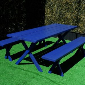 6' Picnic Table w/Benches - Blue