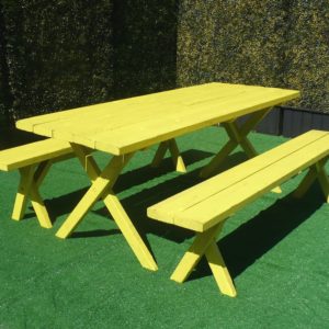 6' Picnic Table w/Benches - Yellow