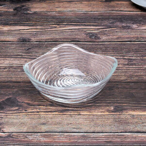 6" Square Clear Swirl Bowl
