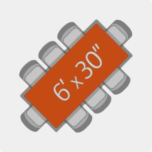 6' x 30" Banquet Table (seats 6-8)