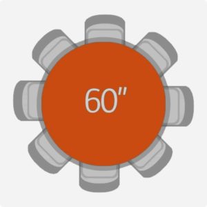 60" Round Table w/ Umbrella Hole (seats 8-10)