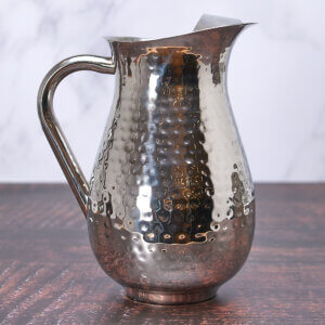 64 oz. Water Pitcher - Hammered Stainless