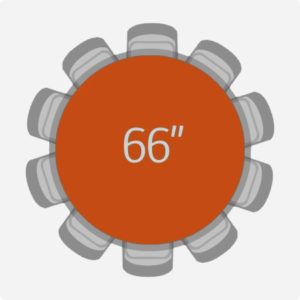 66" Round Table w/ Umbrella Hole (seats 9-11)
