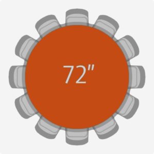 72" Round Table w/ Umbrella Hole (seats 10-12)