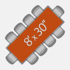 8' x 30" Banquet Table (seats 8-10)