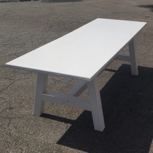 8' x 34" White Trestle Table