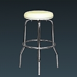 Chrome Bar Stool w/ White Seat