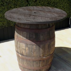 Reclaimed Whiskey Barrel w/ 36" Round Top