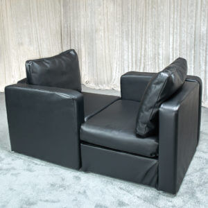 Twister Sofa - Black Leather Modular