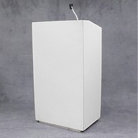 White Laminate Podium w/ Gooseneck & Mic Holder