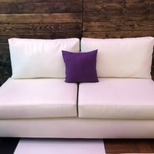 Simple Sofa (no arms/back) Off White Leather Modular