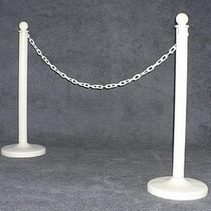 White Plastic Aisle Stanchion and Chain