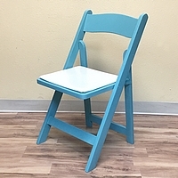 South Beach Folding Chair - Turquoise w/ White Seat